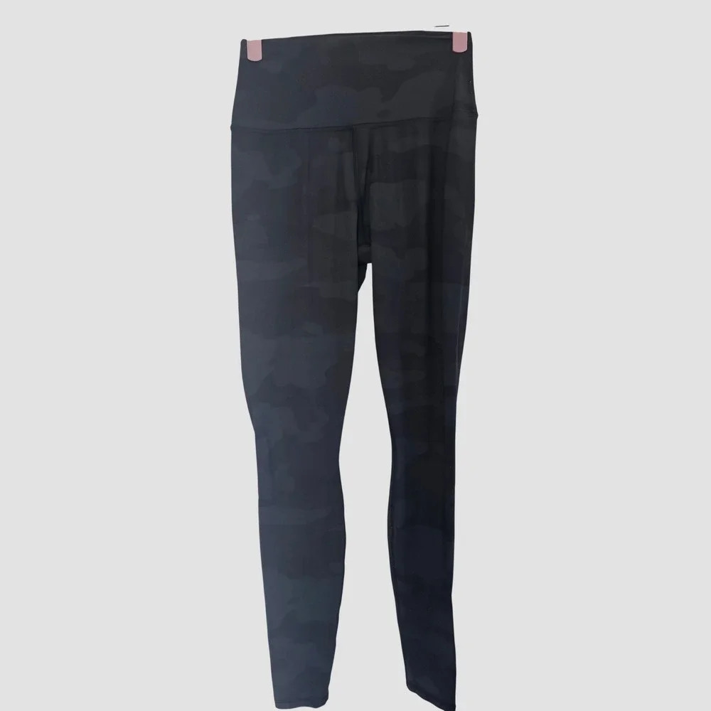Alo Yoga Womens High Waist‎ Camo Leggings Dark Gray Black Camouflage Size S